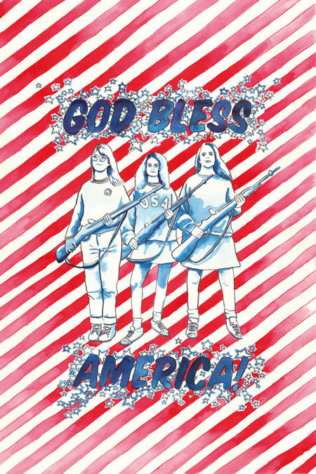 GOD BLESS AMERICA – Illustration für den Wettbewerb USA by Designers (Tuschezeichnung) 